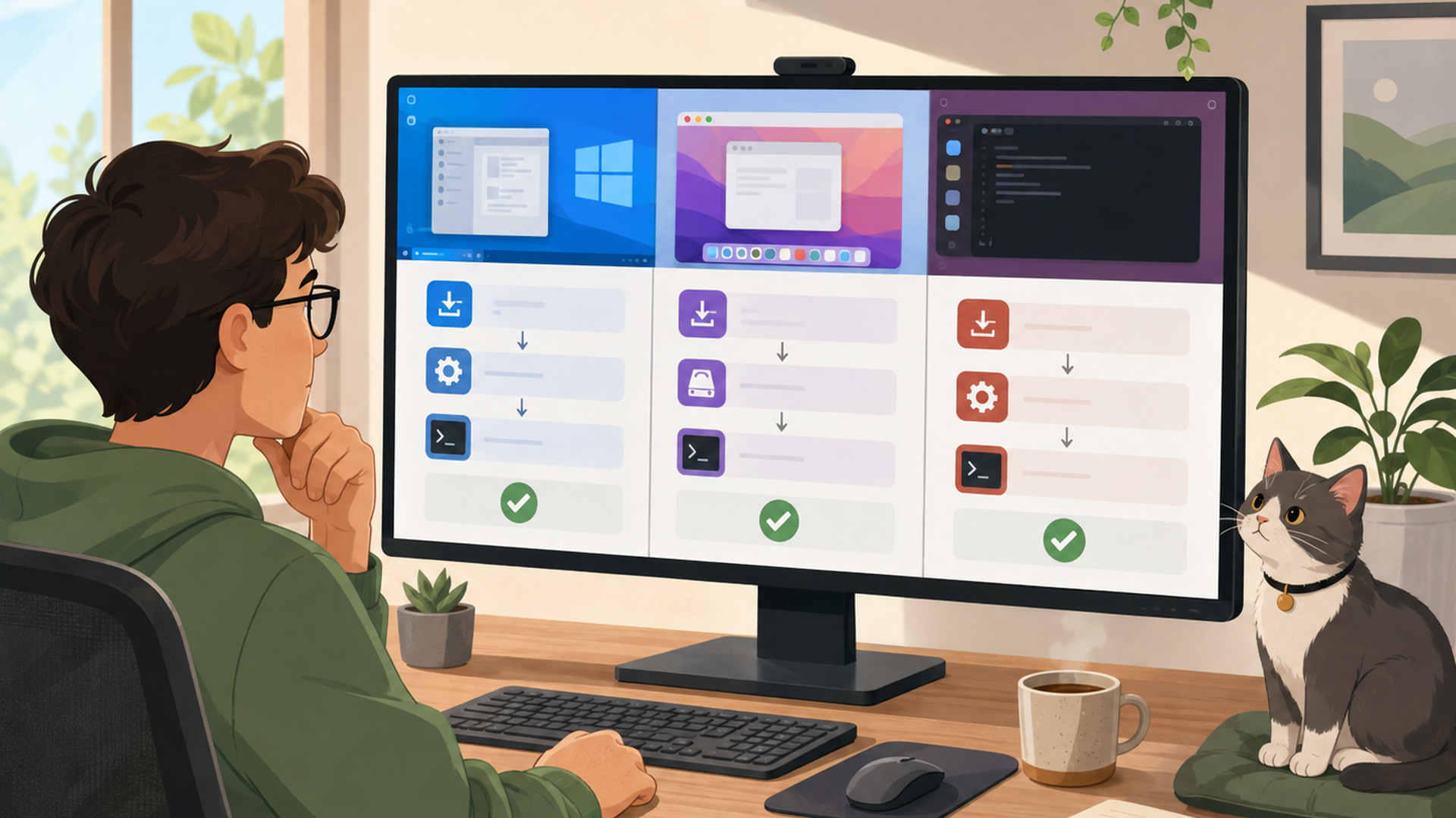 Windows・Mac・LinuxでCodex CLIを導入する方法を比較するパソコン画面