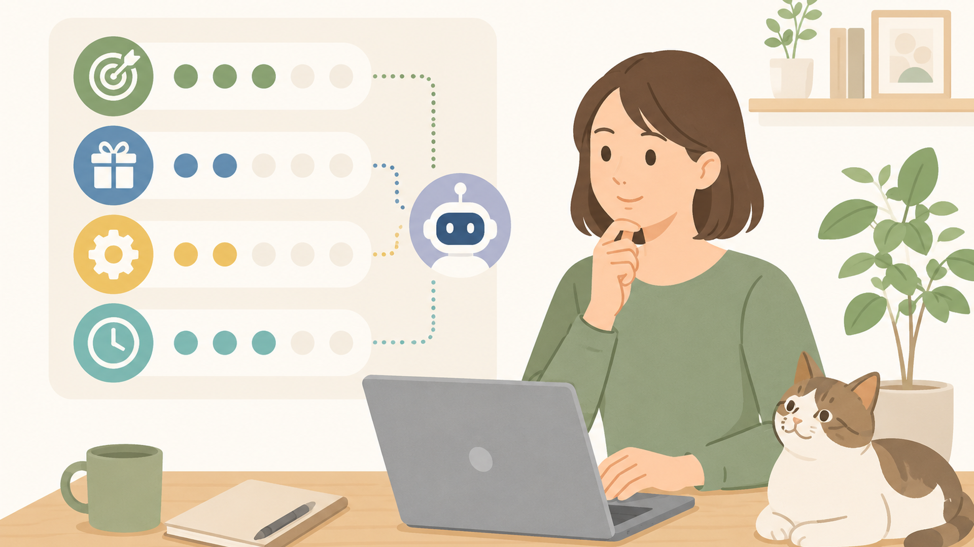 用途や無料枠や操作負担や確認時間の4基準を整理してAIツールを選ぶ人物