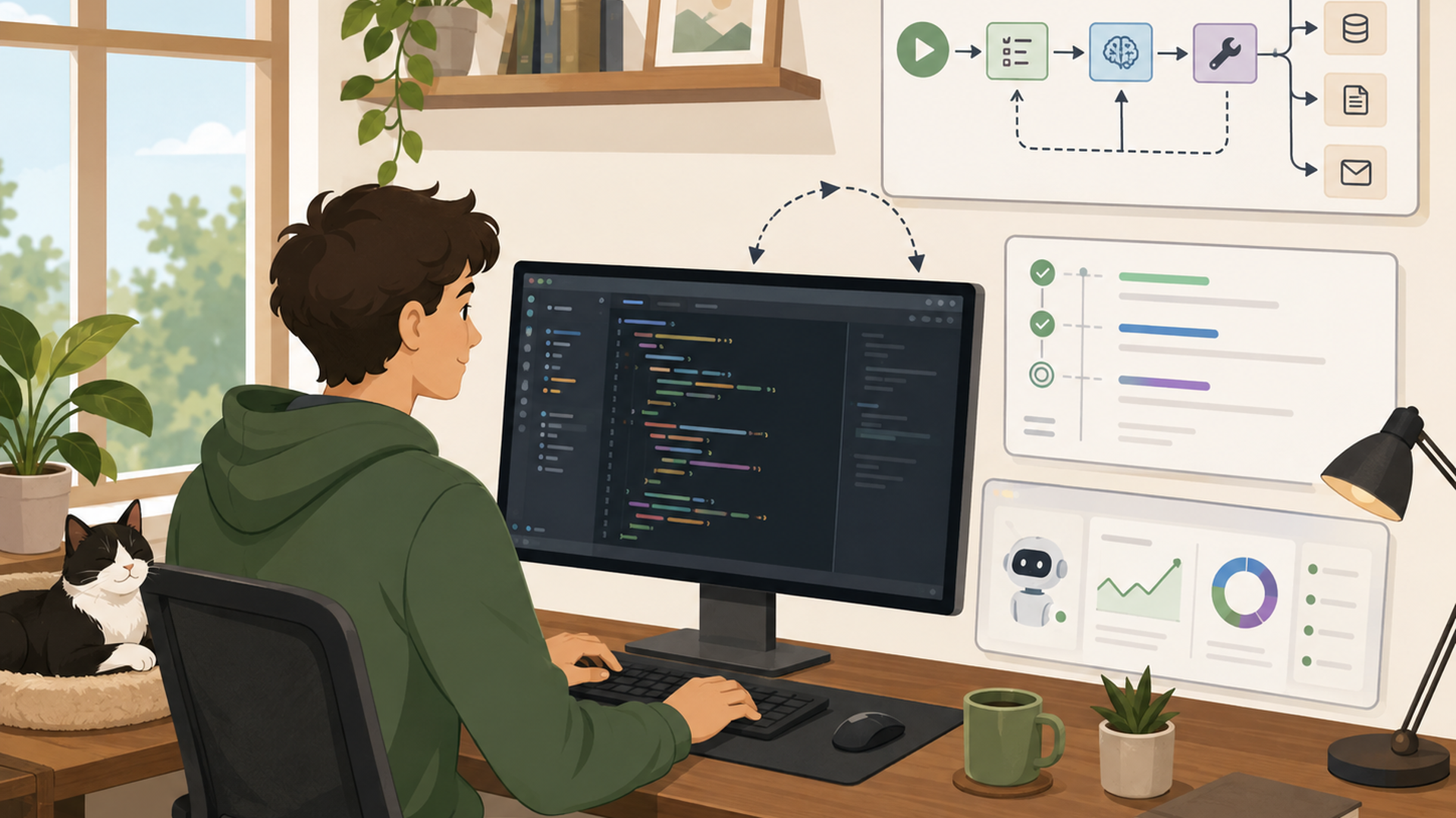 Cursorでコードを書きAutoGPTなどの自律型エージェント開発へ発展させるパソコン作業